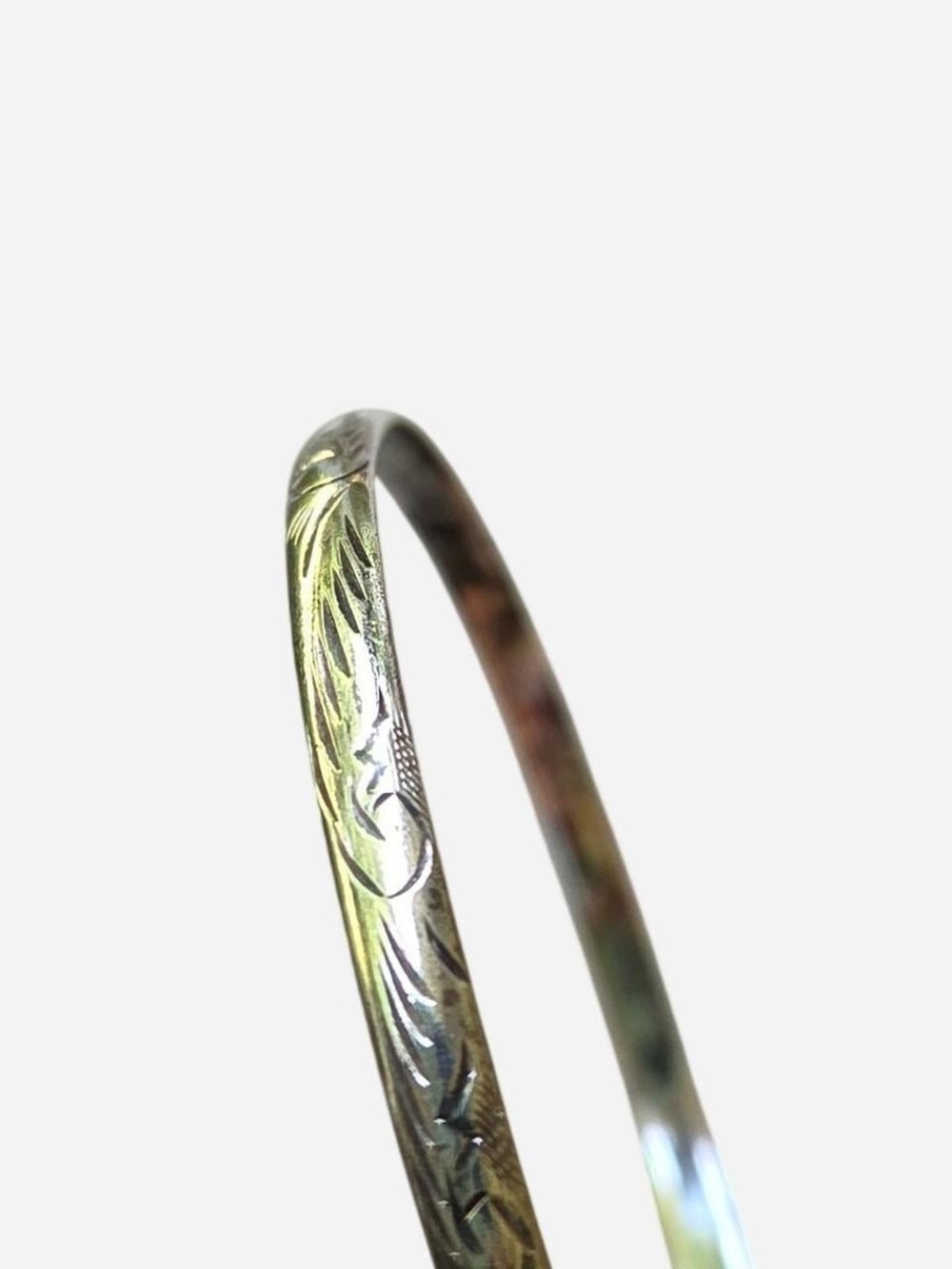 Silver Plated Bangle With Intricate Design